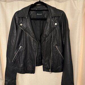 Madewell Black Leather Biker Jacket